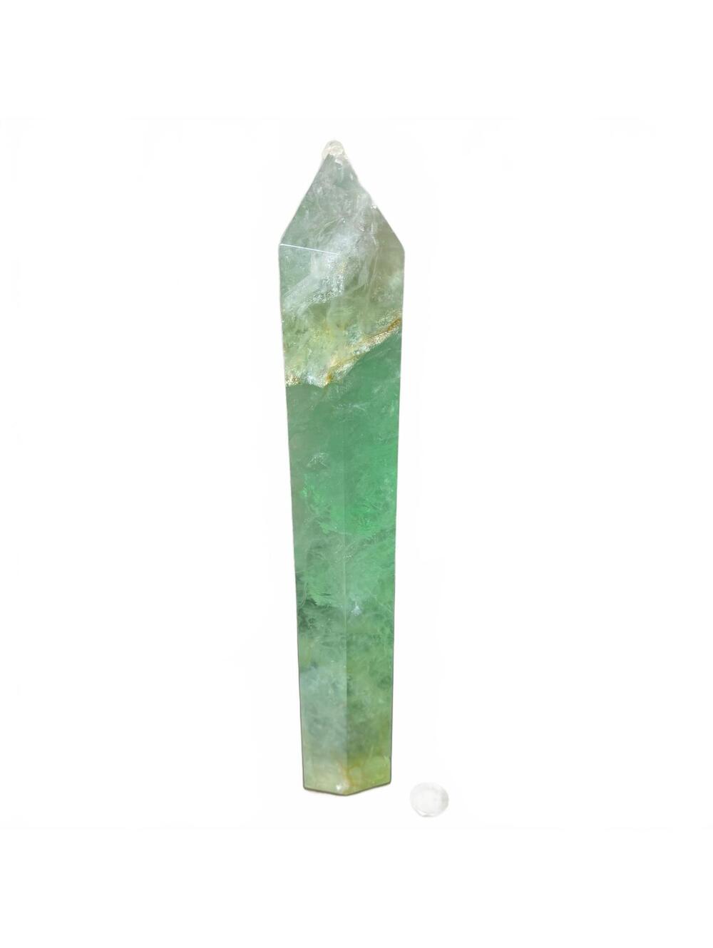 Baja Fluorite Tower 14" 6lb 4oz Green Crystal Obelisk Polished Display Point